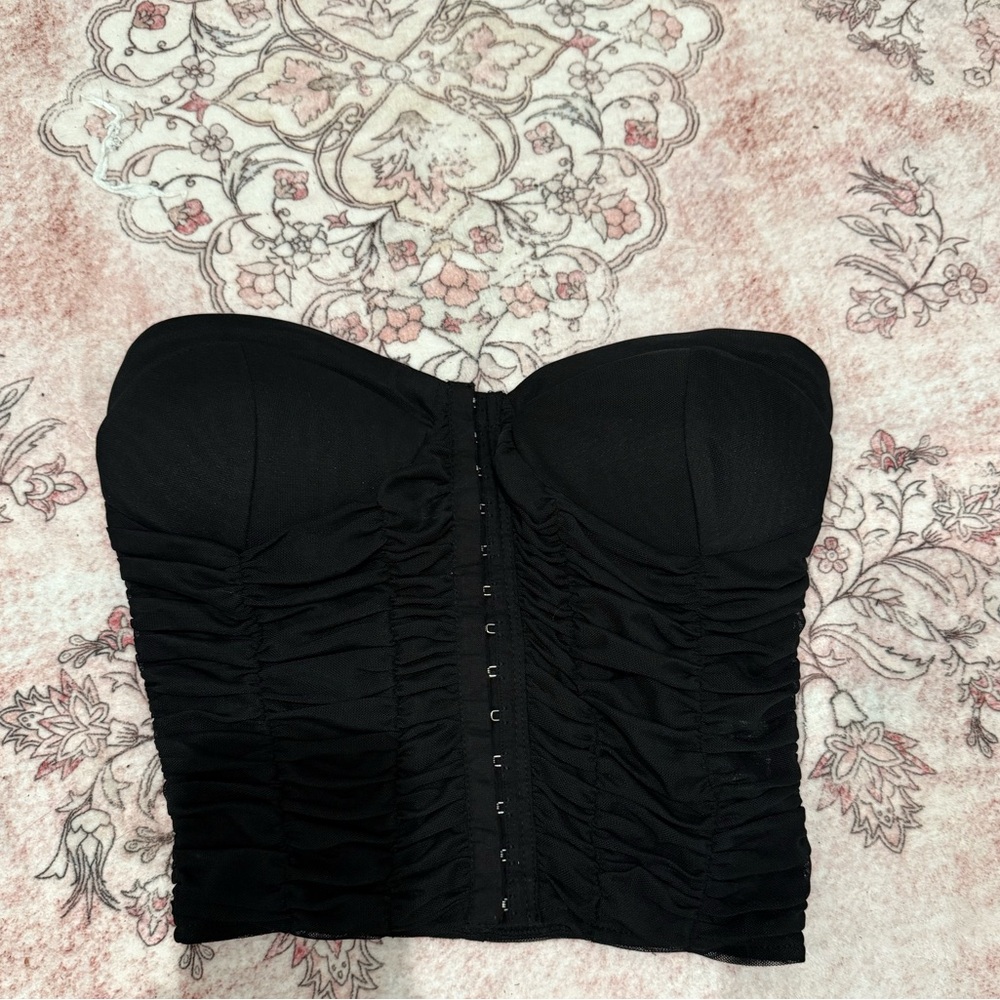 Tiger Mist black corset crop top small